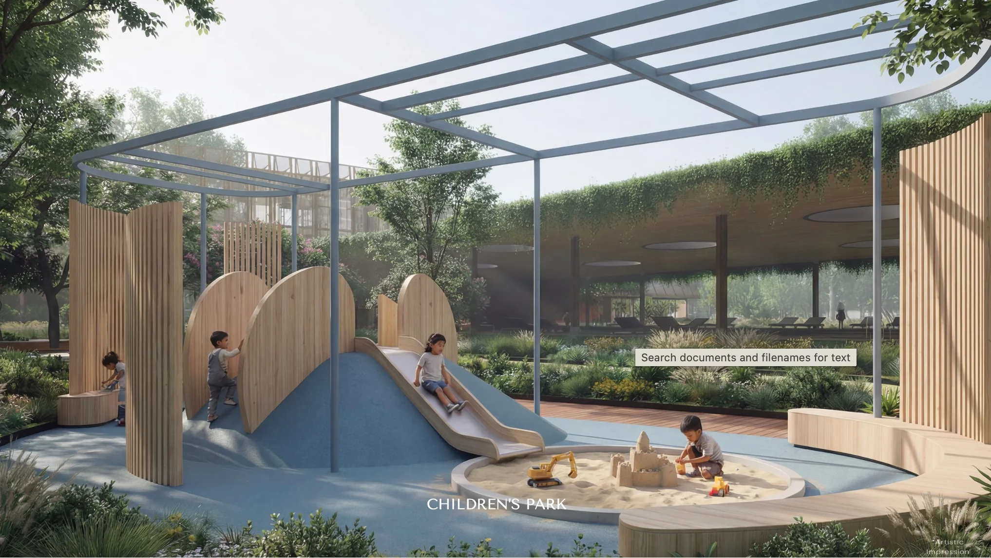 Embassy project render — community spaces
